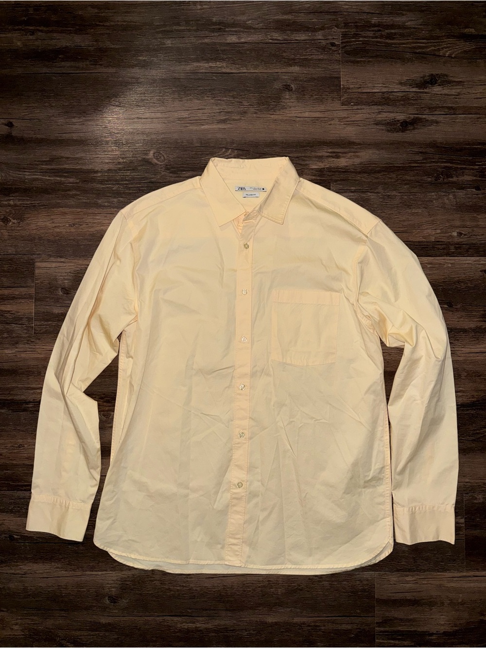Zara yellow relaxed button up shirt